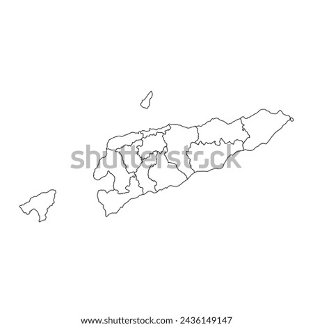 East Timor map with administrative divisions. Vector illustration.