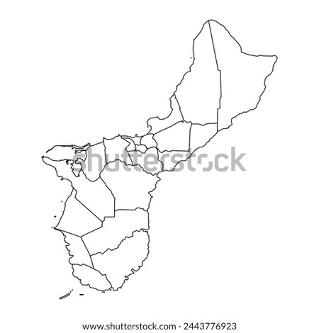 Guam map with administrative divisions. Vector illustration.