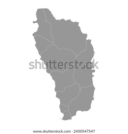 Dominica map with administrative divisions. Vector illustration.