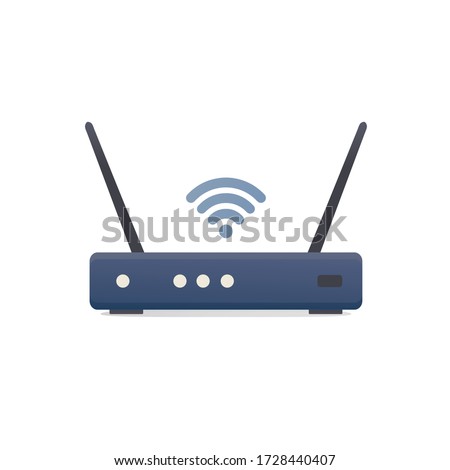 modem router device. wireless internet. flat vector illustration. isolated on white background