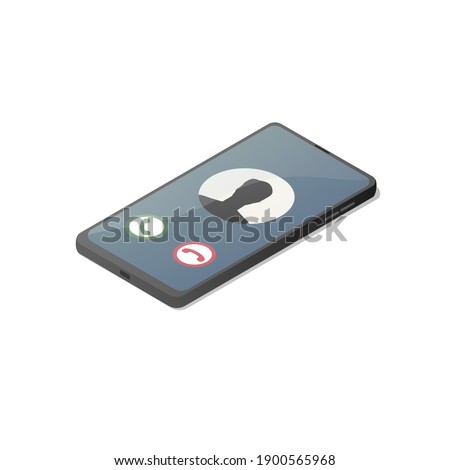 Unknown caller concept. Isometric vector illustration. Isolated on white background.