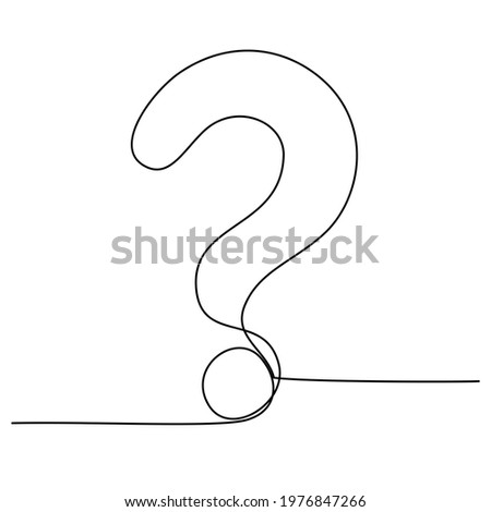 Question Mark continuous line one line drawing isolated vector illustration