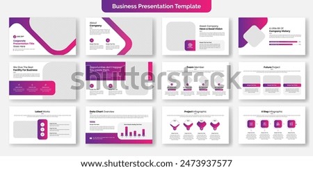 Creative business presentation slides template design. Use for modern presentation background, brochure design, website slider, landing page, annual report, company profile