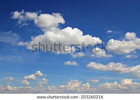 Blue sky with white clouds. Summer beautiful background