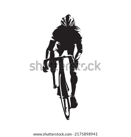 Similar – Image, Stock Photo Cyclist riding bike on rural road in highlands