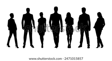 Business people. Group of business men and women. Office workers. Abstract isolated vector silhouettes