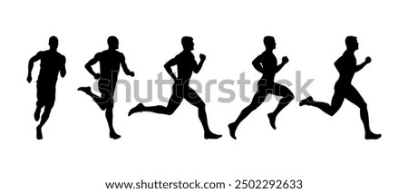 Run, sport athletic logo, group of running men