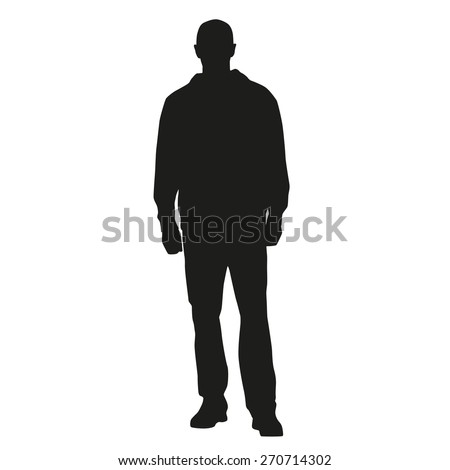 Standing Man Vector Silhouette - 270714302 : Shutterstock