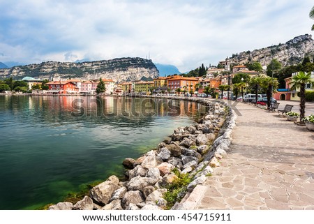 Similar – Image, Stock Photo Torbole on Lake Garda from above