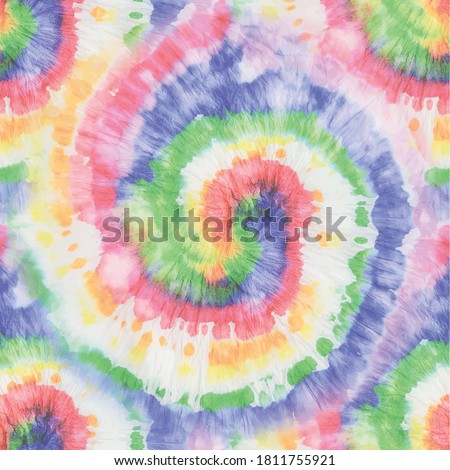 Rainbow Tie Dye Swirl. Spiral Tie Dye Paint. Stripe Dirty Art. Vector Dyed Repeat. Rainbow Tie Dye. Multi Swirl Tie Dye. Seamless Colorful Hippie. Rainbow Spiral Circle Batik. Vector Rainbow Pattern