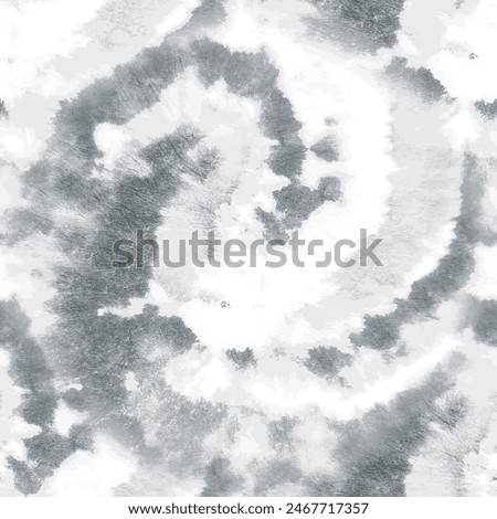 Tie Dye Gray Spiral. Vector Gray Print. White Seamless Swirl. Swirl Round Watercolor. Fashion Repeat Texture. Spiral Art Vector. Dirty Pale Culture. Brush Tie Dye. Gray Dirty Light. Vector Dyed Bg