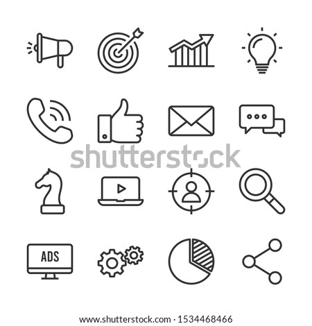 Marketing vector line icons set