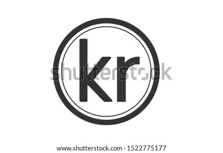 Vector icon Krone currency symbol of Denmark