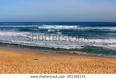 Big ocean waves and sandy beach, Bass Strait, Australia