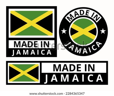 Vector set made in Jamaica design product labels business icons illustration