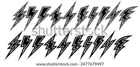 set collections lightning icon. thunderbolt electric symbol. power sign design template vector illustration