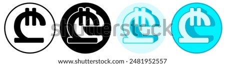 Set trendy Lari Symbol icon. Georgian currency pictogram vector illustration