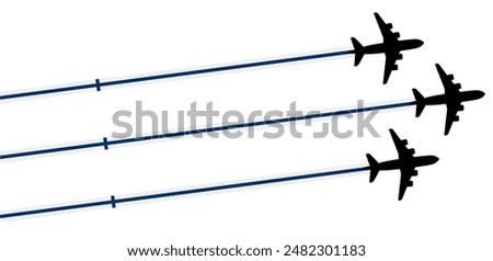 set Flying airplane with Finland flag icon. airshow celebration day symbol Template Illustration Design