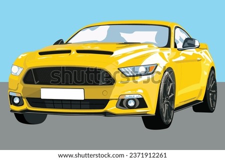 Yellow color sports car illustration 