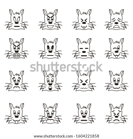 Set of cute cat Emoji Vector Face Icons Lines. Contains Icons like Blinking Face, Tongue,
Persistent face and more. simple icon