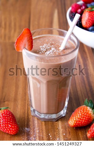 Similar – Image, Stock Photo Strawberry Smoothie in Coconut Bowl