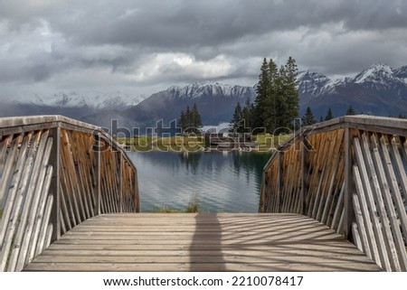 Similar – Image, Stock Photo Alpine panorama, Serfaus / Austria