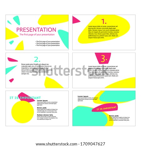 Yellow, green and pinkish coloured modern abstract unique template for online course, presentation, poster, booklet, slide, website, infographic. Make memorable impression with top vector illustration