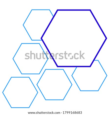 hexagon vector, vector shapes, Set of hexagon vector empty frames. Vector templates for landing web page, presentation, digital content. Space for text or photo or image. Simple design