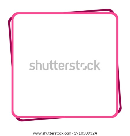 double pink magenta vector frame, empty vector frame, minimalistic design, minimalist frame, simple square frame, sticky note vector, instagram post, facebook icon, linkedin cover, Valentine card