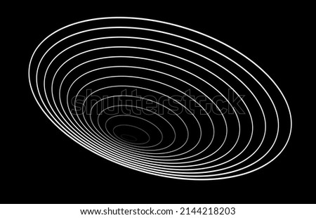 3D white hemisphere thin lines on black vector background, optical illusion, marketing funnel, linkedin banner, facebook cover, instagram post, webinar, ads, sales advertisement, precise drawing space