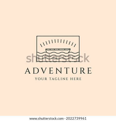 adventure canoe kayaking logo vector symbol illustration design