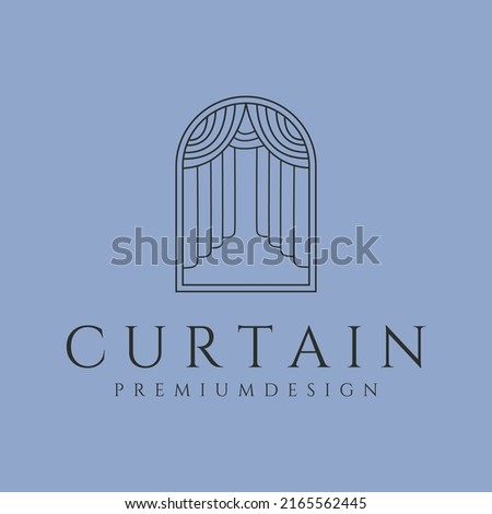 curtain premium icon line art logo vector symbol illustration design