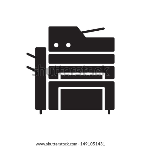 Office printer icon. flat simple pictogram. Multi function Printer scanner vector illustration