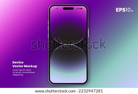 High quality realistic 3d vector mockup with isolated background. Device front view