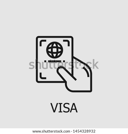 Outline visa vector icon. Visa illustration for web, mobile apps, design. Visa vector symbol.