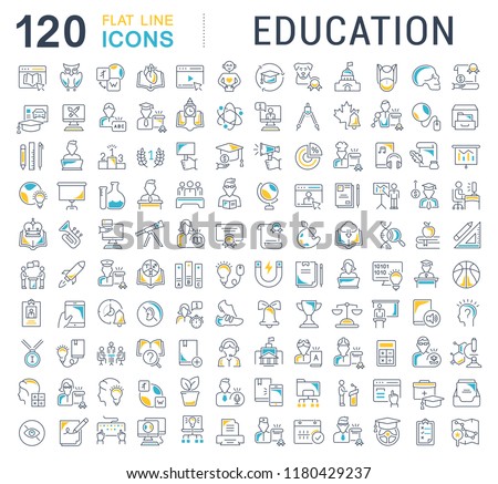 Set of vector line icons of education for modern concepts, web and apps.