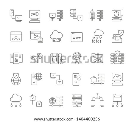 Set of vector line icons of internet technology for modern concepts, web and apps. 