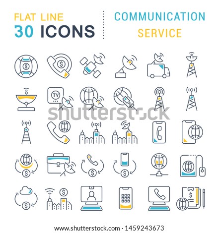 Set of vector line icons of communication service for modern concepts, web and apps. 