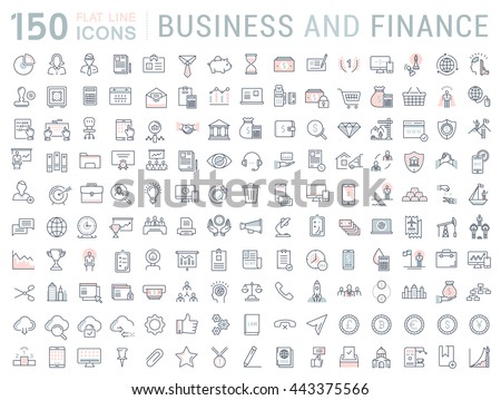 Set vector line icons in flat design with elements for mobile concepts and web apps. Collection modern infographic logo and pictogram.