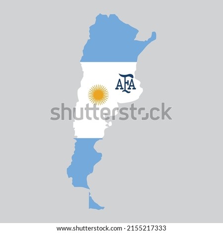 Argentina Flag Map is Logo combining flag Argentina with football map and icons