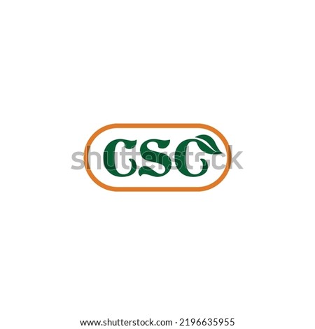 a logo that combines csc writing with rectangular leaves