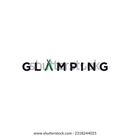 Glamping wordmark logo icon vector template.eps