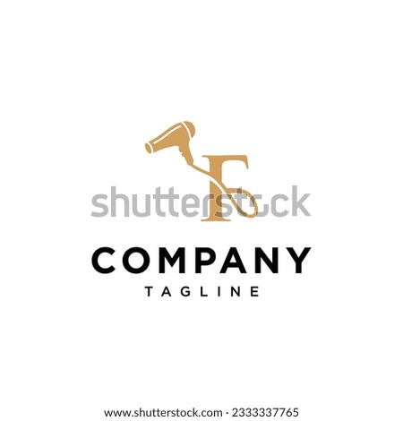 Letter F Hair Dryer Salon beauty logo vector icon template.eps