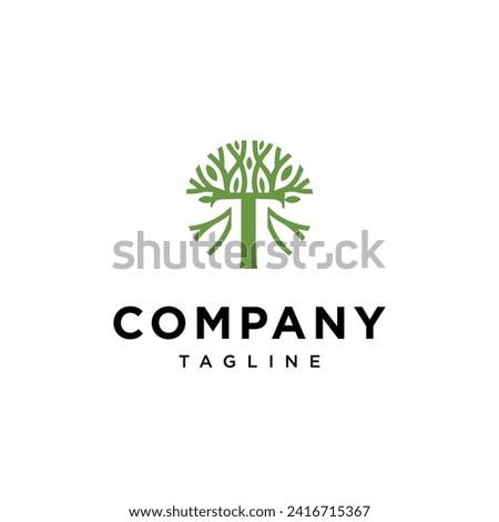 Letter T Tree Logo icon vector template.eps