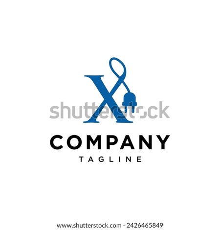 Letter X Electrical Plug logo icon vector template.eps