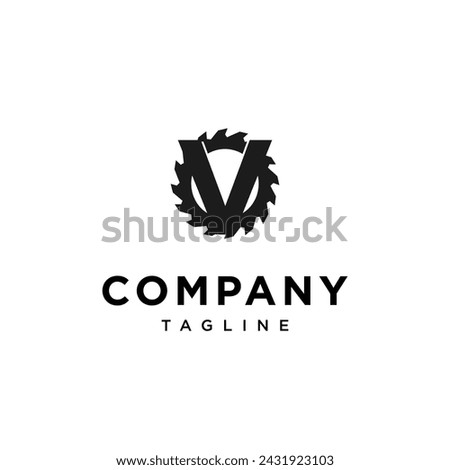 Letter V Saw Logo icon vector template.eps