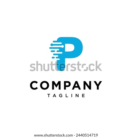 Letter P Artificial Intelligence Techno logo icon vector template.eps