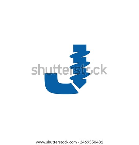 Letter J Drilling logo icon vector template.eps