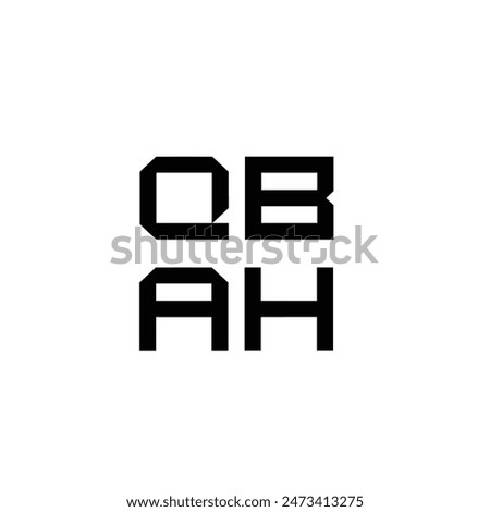 letter Q B A H Square logo icon vector template.eps