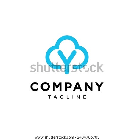 Letter Y Cloud Techno logo icon vector template.eps
